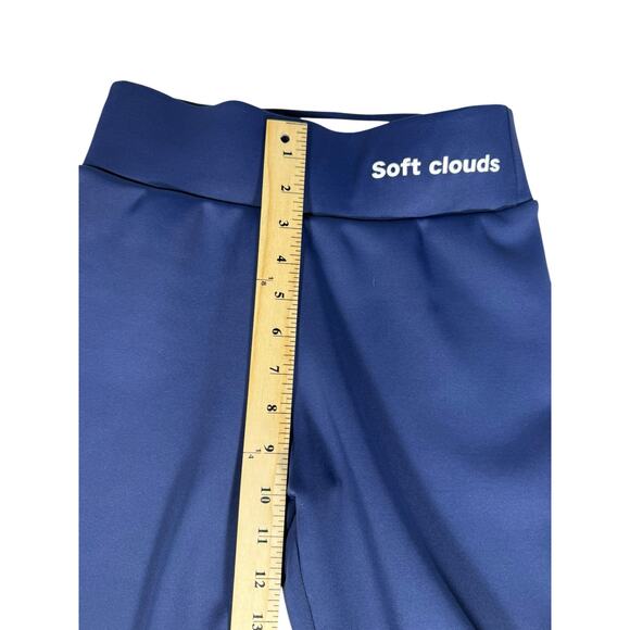 Women's Soft Clouds Fleece Blue Lined Ankle Leggings Size Medium. - Picture 7 of 9
